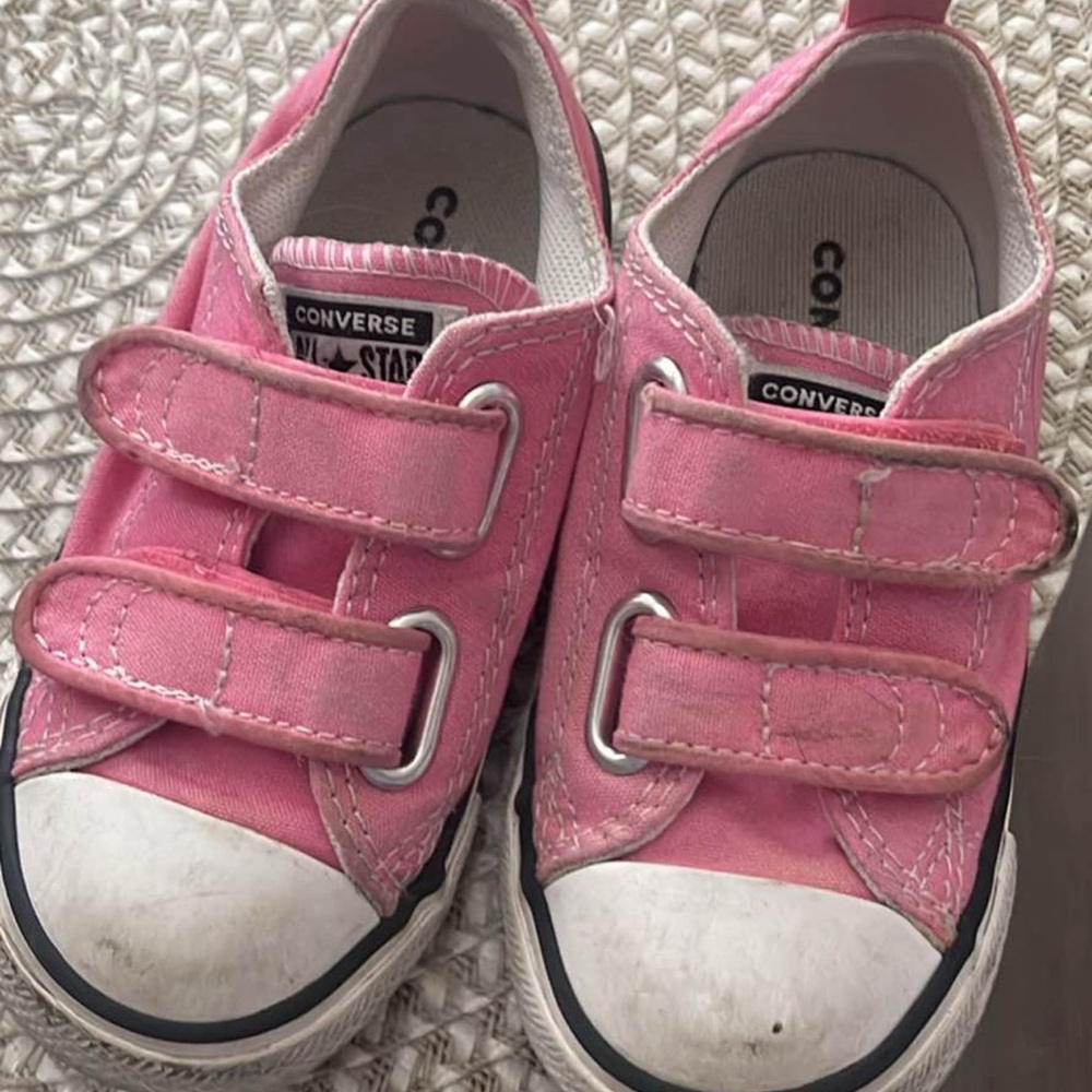 Converse Kids Pink Velcro Canvas Sneakers